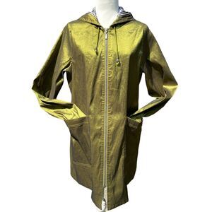 MyCra‎ Pac One Iridescent Green Rain Jacket SZ 1 S/M Oversized Pockets